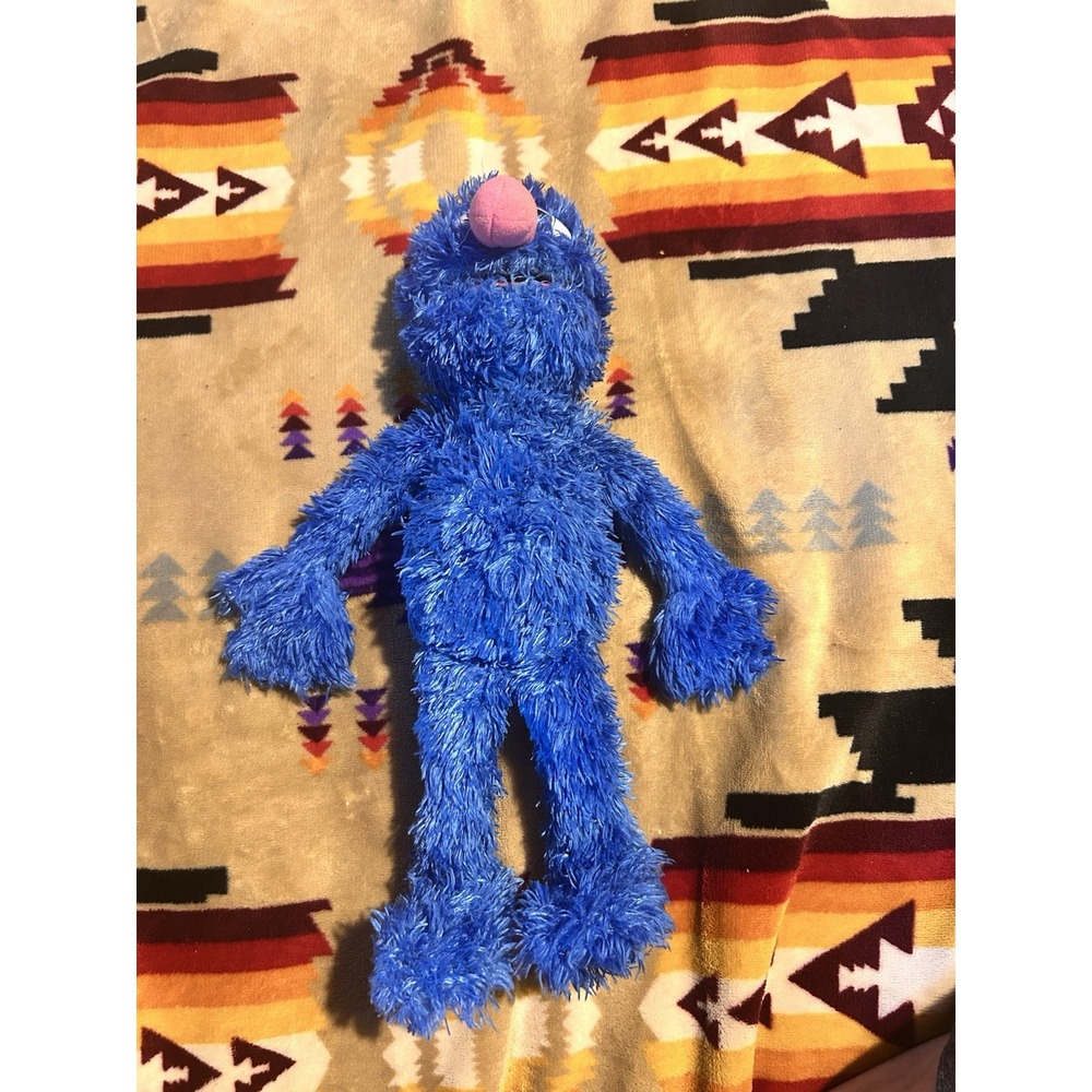 Sesame Street Grover Plush Blue Pink Nose Stuffed Animal 13" Muppet Toy